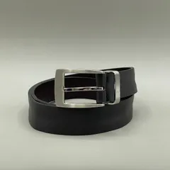 美品　ck Calvin Klein　カルバンクライン　ベルト　シルバー金具　レザー　茶　ブラウンのサムネイル