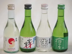 日本酒生貯蔵300シリーズ 4本セット(吉乃川 冷や生(新潟県) 金しゃち酒造 金鯱本醸造生貯蔵酒(愛知県) 宮崎本店 淡麗純米宮の雪(三重県) 土佐鶴酒造 本醸辛口生貯蔵酒ドライ(高知県)) 300ml×4本のサムネイル
