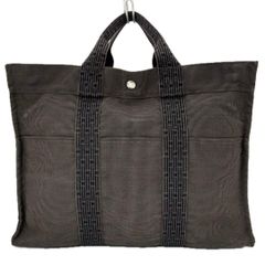 HERMES エルメス エールライン MM トートバッグ グレー系 カデナ 鍵