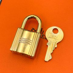 HERMESエルメスカデナ102番ゴールド24Kメッキ鍵付き南京錠 HERMES エルメス カデナ 100番 ゴールド24Kメッキ 鍵付き 南京錠