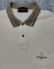 LL ジアーニ Valentino ヴィンテージ バイカラー カラーTシャツ シャツ クリーム/ブラウンのサムネイル
