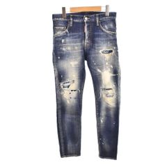 ディースクエアード DSQUARED2 22SS DARK LONDON CALLING WASH SKATER JEANS デニムパンツ ジーンズ ダメージ加工 42 青 ブルー S71LB1014のサムネイル