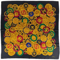 CHANEL ココマーク 花柄 コットン バンダナ スカーフ - メルカリ
