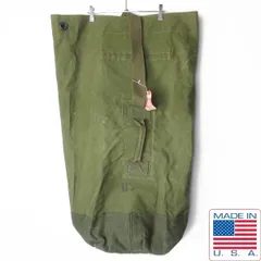 USA製 実物 米軍 USステンシル キャンバス ダッフルバッグ 緑系 ビンテージ バラックバッグ リメイク利用にも D154-61-0002ZTのサムネイル