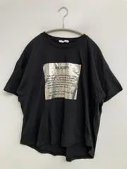 SHISKY シスキー Tシャツ/カットソー M ブラック 前面プリント ブランドロゴ ミドル丈 半袖 クルーネック(丸首) レディース