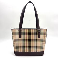 ⭐️BURBERRY⭐️チェック柄・ボルドーカラーのハンドバッグ - メルカリ