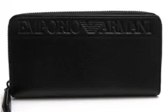 アルマーニ／EMPORIO ARMANI 長財布 財布 ウォレット メンズ 男性 男性用 PUレザー 合成皮革 ブラック 黒  YEME49 YSL5J PORTA YEN PVC LETTERING+PU LIS WALLET イーグルロゴ 小銭入れあり シのサムネイル