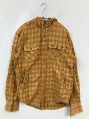LEVI STRAUSS & CO. リーバイストラウスアンドカンパニー アウター M オレンジ コットン チェック柄 ミドル丈 フードあり ボタン留め メンズのサムネイル