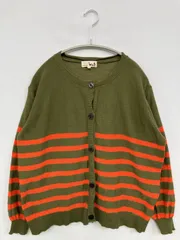 TITICACA チチカカ カーディガン/ボレロ M グリーン ニット ボーダー柄 ミドル丈 長袖 レディースのサムネイル