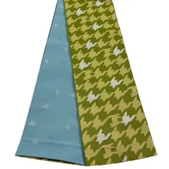 【美品】半幅帯 優品 千鳥格子 猫 抹茶色 化繊 【中古】のサムネイル