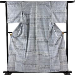 しつけ付 美品 正絹 単 現代 琉球絣 紬 着物 159裄64 小豆色 白 - メルカリ