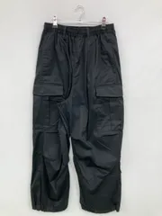 LAKOLE ラコレ カーゴパンツ M ブラック クロップド・半端丈 コットン 無地 ワンポイント ワイド・ルーズ テーパード レギュラー ウエストゴム・紐 メンズ