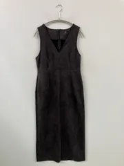 ZARA ザラ つなぎ/オールインワン XS ブラック フルレングス 合成皮革/人工皮革 スエード ストレッチ レディース