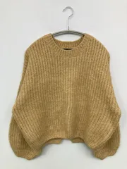 Heather ヘザー ニット/セーター F ベージュ ナイロン ウール・ニット 無地 ショート丈 長袖 クルーネック(丸首) レディース