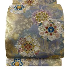 A4美品袋帯 六通柄 金糸 唐織 刺繍 菊 蝶 正絹 着物 - メルカリ