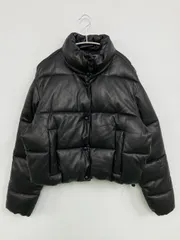 ZARA ザラ ダウンジャケット/コート USA M ブラック 無地 ショート丈 フードなし ボタン留め レディースのサムネイル
