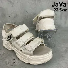 Java ジャバ 厚底 スポーツサンダル JVS0009 23.5cm ホワイト 白 ベルト ストラップ スポサン フィットネス アウトドア カジュアル トレンド スタイルアップ 軽量 歩きやすい 夏コーデ 定番 人気 シューズ 靴 ★ ■◆のサムネイル