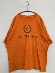 FASHIONNOVA ファッションノバ Tシャツ/カットソー IX オレンジ 前面プリント ブランドロゴ ミドル丈 半袖 クルーネック(丸首) メンズ