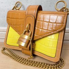 Chloe クロエ フレア オリガミ クラッチバッグ クロコ型押し オレンジ Chloe クロエ フレア オリガミ クラッチバッグ クロコ型押し オレンジ