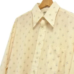 希少 70s☆MONTGOMERY WARD  総柄 ドレスシャツ ロングポイントカラー レトロ 幾何学模様 メンズ ヴィンテージ 長袖シャツのサムネイル