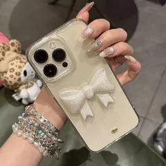 iphone 15Pro 用 ケース リボン 立体 キラキラ ラメ クリア 韓国 かわいい いphoneケース 人気スマホケース デコ ストラップホール付き おしゃれ ランキング 推し活ぴったり シンプル 透明 薄型 ソフト アイフォンケース TPU 携帯カバのサムネイル