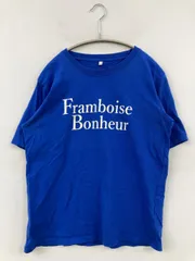 Tシャツ/カットソー M ブルー 前面プリント ミドル丈 半袖 クルーネック(丸首) レディース