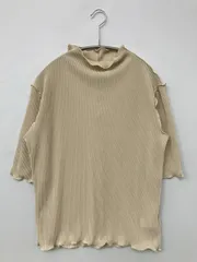 CLASSICAL ELF クラシカルエルフ Tシャツ/カットソー L ベージュ 無地 ミドル丈 半端袖 タートルネック/ハイネック レディース