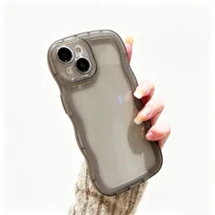 Magloo 対応 iphone16ケース 波型 うねうね TPU ソフトカバー レンズ個別保護 耐衝撃 薄型 軽量 持ちやすい 傷防止 韓国風 おしゃれ かわいい ブラック (Magloo 対応 iphone16ケース)