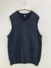 UNIQLO ユニクロ ベスト L ネイビー 無地 メンズ