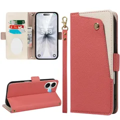 MINIKA iPhone 17 用 ケース 手帳型 高級PUレザー ミラー付き いPhone 17 ケース 手帳型 アイフォン17 アイホン17 スマホケース 4枚カード収納 ストラップ付き おしゃれ ビジネス出張 アウトドア 登山 買い物 電車に乗る 用のサムネイル