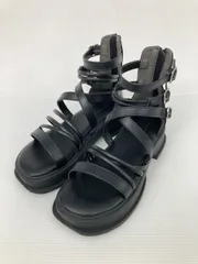 attagirl サンダル L ブラック 無地 厚底 ストラップあり レースアップ レディースのサムネイル