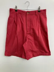 TOMMY HILFIGER トミーヒルフィガー チノパンツ 30 レッド ショート・ひざ上丈 コットン 無地 ワンポイント ブランドロゴ スタンダード ストレート レギュラー メンズ