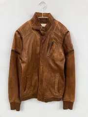 DIESEL ディーゼル レザージャケット XS ブラウン メンズ