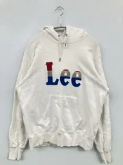 Lee リー パーカー 34s ホワイト コットン 裏起毛 前面プリント ブランドロゴ プルオーバー 長袖 メンズ レディース
