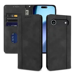 laddutoi 適用 iphone 17 airケース 軽量 薄い PU レザー マグネット カード収納 耐衝撃 スタンド 手作り 持ちやすい 滑り止め すり傷防止マグネット 横置きスタンド機能 財布型 落ち着いた色 お洒落 カバー 落下防止 手触り良い-くのサムネイル