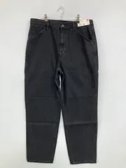 UNIQLO ユニクロ デニムパンツ 33(84cm) ブラック フルレングス 無地 スタンダード テーパード レギュラー メンズ