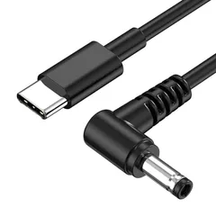 充電ケーブル 2m 東芝/富士通/NEC用 パソコン用 PDトリガーケーブル DC-PDF20BK Type C タイプCオス x DCオス外径5.5mm内径2.5mm 65W PD対応