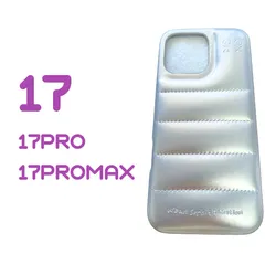 iPhone17 17PRO 17PROMAX ケース スマホカバー ダウンジャケット シルバー クロームのサムネイル