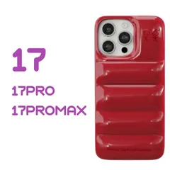 iPhone17 17PRO 17PROMAX ケース スマホカバー ダウンジャケット レッド ルージュのサムネイル