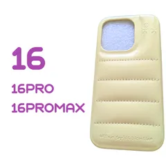 iPhone16 16PRO 16PROMAX ケース スマホカバー ダウンジャケット イエロー　バターポップコーンのサムネイル