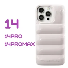 iPhone14 14PRO 14PROMAX ケース スマホカバー ダウンジャケット ホワイト オーツミルクのサムネイル