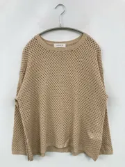 SIMPLICITE サンプリシテ ニット/セーター ベージュ ニット 無地 ミドル丈 長袖 クルーネック(丸首) レディース