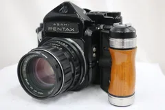 【返品保証】 ペンタックス Pentax 67 後期 + Super-Multi-Coated 6×7 105mm F2.4 + ウッドグリップ 中判カメラ  e14523のサムネイル
