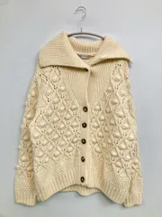 ZARA ザラ カーディガン/ボレロ L アイボリー ニット 無地 ミドル丈 長袖 レディース
