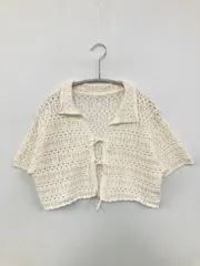 apre jour アプレジュール カーディガン/ボレロ F ホワイト コットン 無地 レース リボン ショート丈 半袖 レディースのサムネイル