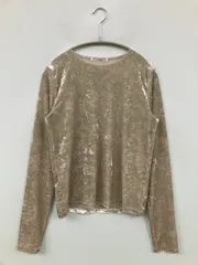 BEAUTY&YOUTH UNITED ARROWS ビューティアンドユースユナイテッドアローズ Tシャツ/カットソー ベージュ 無地 長袖 ミドル丈 クルーネック(丸首) レディース