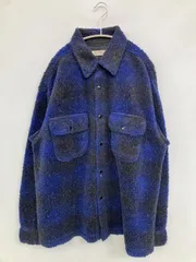 COOTIE PRODUCTIONS クーティープロダクションズ ブルゾン MEDIUM ブルー ボア コットン チェック柄 ミドル丈 フードなし ボタン留め メンズのサムネイル