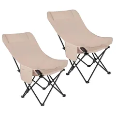 ピクニック レジャー 携帯便利 登山 キャンプ用 お釣り 3段階調節イス (2 超軽量 背もたれ角度 折りたたみ カーキ色 折りたたみ デッキチェア約2.25kg 大型) キャンプチェア チェアリゾートチェアのサムネイル
