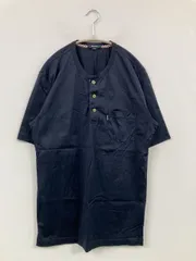 Aquascutum アクアスキュータム Tシャツ/カットソー LARGE ネイビー 無地 ミドル丈 ヘンリーネック メンズのサムネイル
