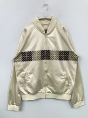 XLARGE エクストララージ ブルゾン L アイボリー サテン ブランドロゴ ライン柄 ミドル丈 ジップアップ フードなし メンズのサムネイル